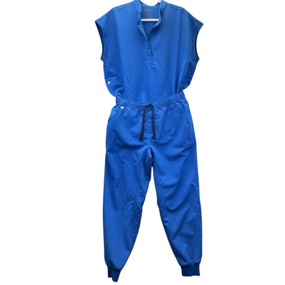 FIGS Scrub Set Women's Top and Jogger Pants Medical Uniform Sz. Large Blue - Picture 1 of 14
